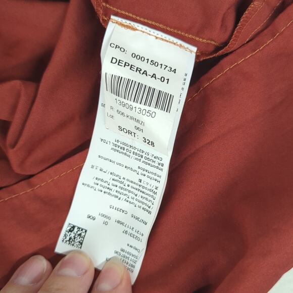 Rtr sz0 Hugo BOSS Depera Tiered Midi Dress rusty red orange long loose flowly - Picture 12 of 12